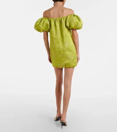 Saint Laurent Embroidered duchess satin minidress | Thumbnail 2 Saint Laurent Embroidered duchess satin minidress | Thumbnail 2