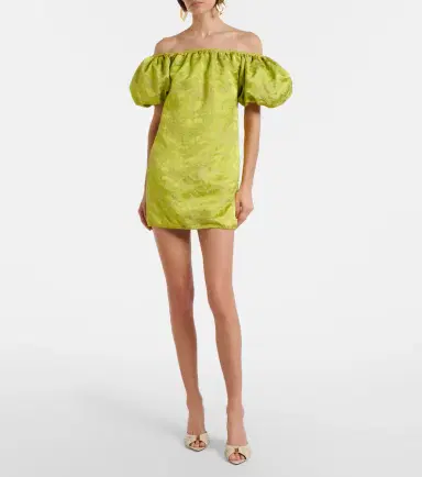 Saint Laurent Embroidered duchess satin minidress | Thumbnail 4 Saint Laurent Embroidered duchess satin minidress | Thumbnail 4