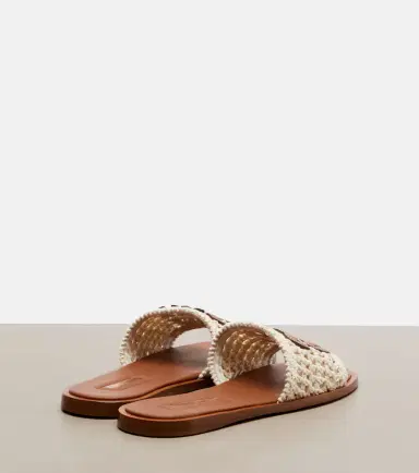 Miu Miu Leather-trimmed crochet slides | Thumbnail 2 Miu Miu Leather-trimmed crochet slides | Thumbnail 2