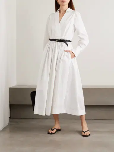 Joseph Kathe Gathered Cotton-poplin Midi Dress | Thumbnail 2 Joseph Kathe Gathered Cotton-poplin Midi Dress | Thumbnail 2