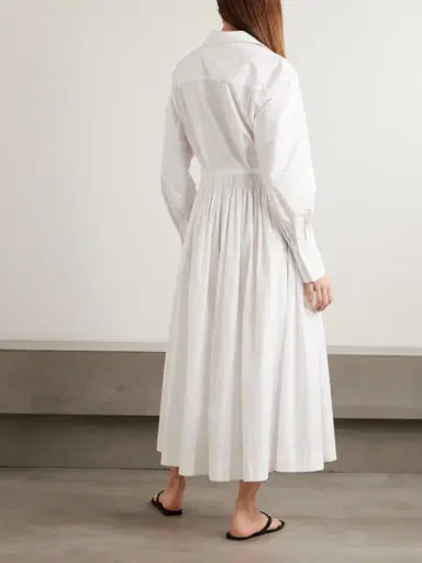 Joseph Kathe Gathered Cotton-poplin Midi Dress | Thumbnail 3 Joseph Kathe Gathered Cotton-poplin Midi Dress | Thumbnail 3