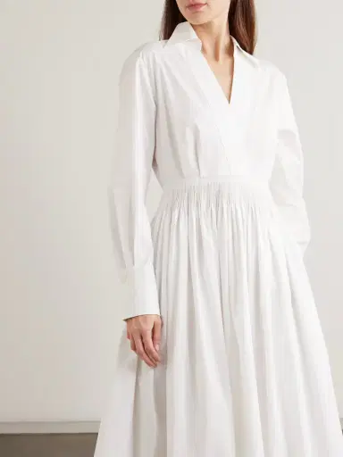 Joseph Kathe Gathered Cotton-poplin Midi Dress | Thumbnail 5 Joseph Kathe Gathered Cotton-poplin Midi Dress | Thumbnail 5