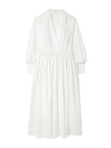 Joseph Kathe Gathered Cotton-poplin Midi Dress | Thumbnail 1 Joseph Kathe Gathered Cotton-poplin Midi Dress | Thumbnail 1