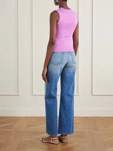 FLORE FLORE Esmé Ribbed Organic Cotton-jersey Tank | Thumbnail 3 FLORE FLORE Esmé Ribbed Organic Cotton-jersey Tank | Thumbnail 3