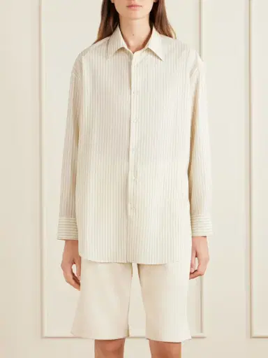Auralee Striped Wool Shirt | Thumbnail 3 Auralee Striped Wool Shirt | Thumbnail 3