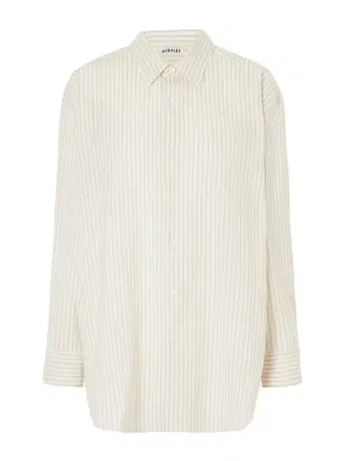 Auralee Striped Wool Shirt | Thumbnail 1 Auralee Striped Wool Shirt | Thumbnail 1