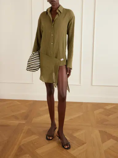 The Attico Asymmetric Cotton Mini Dress | Thumbnail 2 The Attico Asymmetric Cotton Mini Dress | Thumbnail 2