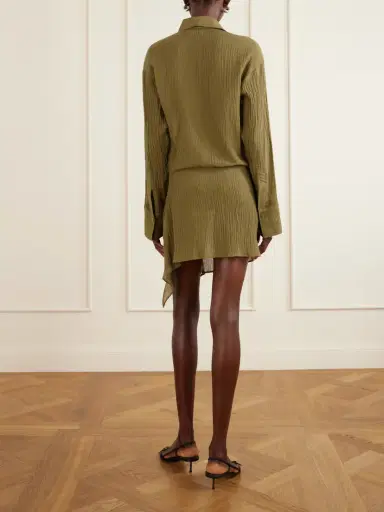 The Attico Asymmetric Cotton Mini Dress | Thumbnail 3 The Attico Asymmetric Cotton Mini Dress | Thumbnail 3
