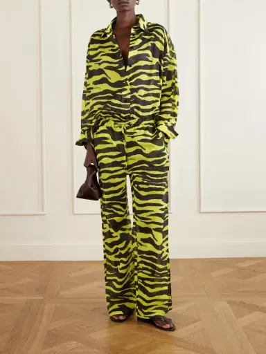 The Attico Zebra-print Cotton Mid-rise Wide-leg Pants | Thumbnail 2 The Attico Zebra-print Cotton Mid-rise Wide-leg Pants | Thumbnail 2