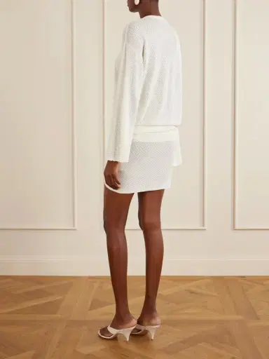 The Attico Knotted Perforated Jersey Mini Dress | Thumbnail 3 The Attico Knotted Perforated Jersey Mini Dress | Thumbnail 3