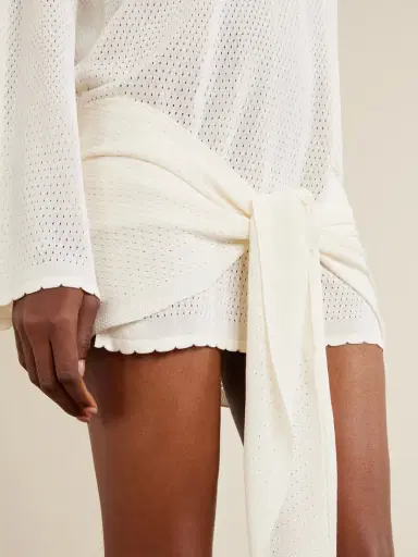 The Attico Knotted Perforated Jersey Mini Dress | Thumbnail 4 The Attico Knotted Perforated Jersey Mini Dress | Thumbnail 4