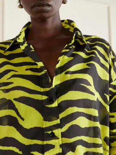 The Attico Asymmetric Animal-print Cotton Shirt | Thumbnail 5 The Attico Asymmetric Animal-print Cotton Shirt | Thumbnail 5