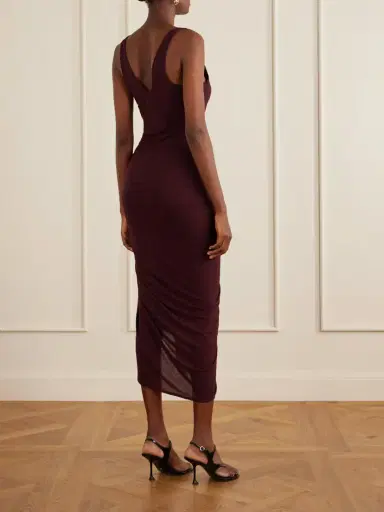 The Attico Knotted Ribbed Lyocell Midi Dress | Thumbnail 3 The Attico Knotted Ribbed Lyocell Midi Dress | Thumbnail 3