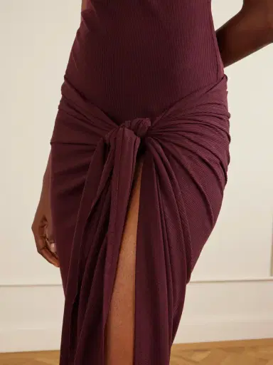 The Attico Knotted Ribbed Lyocell Midi Dress | Thumbnail 4 The Attico Knotted Ribbed Lyocell Midi Dress | Thumbnail 4