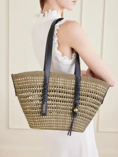 Loewe + Paula's Ibiza Braid Medium Leather-trimmed Raffia Tote | Thumbnail 3 Loewe + Paula's Ibiza Braid Medium Leather-trimmed Raffia Tote | Thumbnail 3