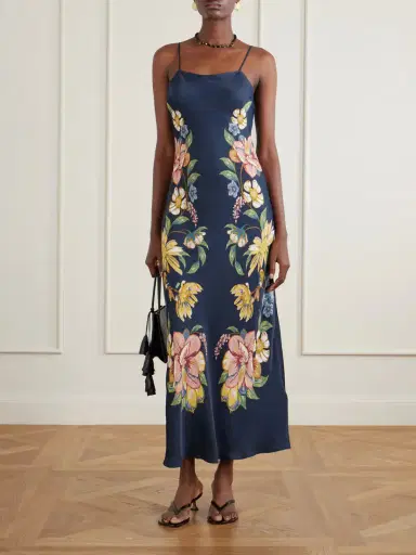 Farm Rio Maira Floral-print Satin Maxi Dress | Thumbnail 2 Farm Rio Maira Floral-print Satin Maxi Dress | Thumbnail 2