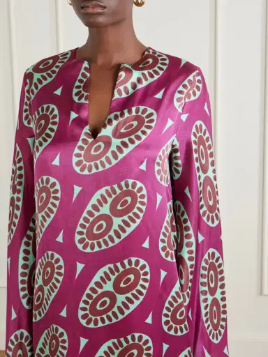 Themis Z Selene Printed Silk-blend Satin Kaftan | Thumbnail 4 Themis Z Selene Printed Silk-blend Satin Kaftan | Thumbnail 4