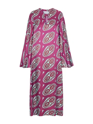 Themis Z Selene Printed Silk-blend Satin Kaftan | Thumbnail 1 Themis Z Selene Printed Silk-blend Satin Kaftan | Thumbnail 1