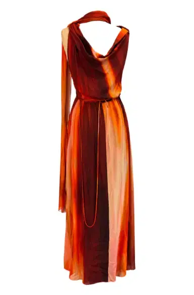 LaQuan Smith Asymmetrical Draped Dress with Scarf | Thumbnail 2 LaQuan Smith Asymmetrical Draped Dress with Scarf | Thumbnail 2