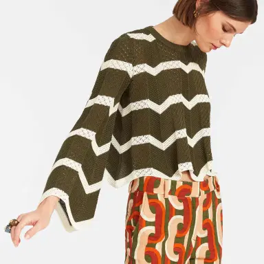 La DoubleJ Chevron Crop Sweater | Thumbnail 4 La DoubleJ Chevron Crop Sweater | Thumbnail 4