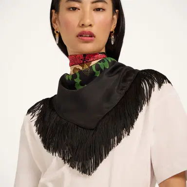 La DoubleJ Reversible Fringe Carré Scarf | Thumbnail 2 La DoubleJ Reversible Fringe Carré Scarf | Thumbnail 2
