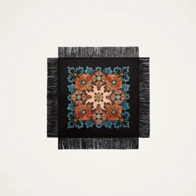 La DoubleJ Reversible Fringe Carré Scarf | Thumbnail 5 La DoubleJ Reversible Fringe Carré Scarf | Thumbnail 5
