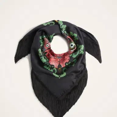 La DoubleJ Reversible Fringe Carré Scarf | Thumbnail 6 La DoubleJ Reversible Fringe Carré Scarf | Thumbnail 6