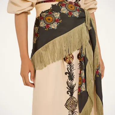 La DoubleJ Fringe Triangle Scarf | Thumbnail 4 La DoubleJ Fringe Triangle Scarf | Thumbnail 4
