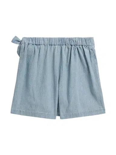 Polo Ralph Lauren Little Girl's & Girl's Chambray Wrap Skort - New Medium Wash | Thumbnail 3 Polo Ralph Lauren Little Girl's & Girl's Chambray Wrap Skort - New Medium Wash | Thumbnail 3