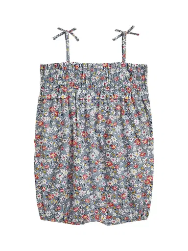 Polo Ralph Lauren Baby Girl's Floral Smocked Bubble Shortall - Lydston Floral 3 Months | Thumbnail 2 Polo Ralph Lauren Baby Girl's Floral Smocked Bubble Shortall - Lydston Floral 3 Months | Thumbnail 2