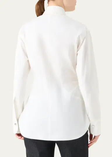 Akris punto Zip-Front Cotton Poplin Collared Shirt | Thumbnail 3 Akris punto Zip-Front Cotton Poplin Collared Shirt | Thumbnail 3