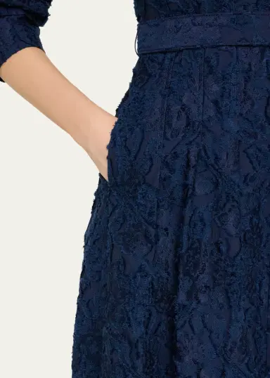 Jonathan Simkhai Standard Courtney Belted Organza Jacquard Gown | Thumbnail 5 Jonathan Simkhai Standard Courtney Belted Organza Jacquard Gown | Thumbnail 5