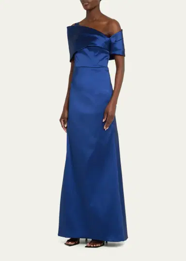 Rickie Freeman for Teri Jon One-Shoulder Stretch Mikado Gown | Thumbnail 4 Rickie Freeman for Teri Jon One-Shoulder Stretch Mikado Gown | Thumbnail 4