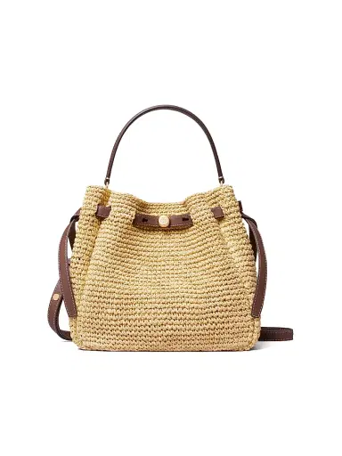 Tory Burch Women's Romy Straw Bucket Bag | Thumbnail 1 Tory Burch Women's Romy Straw Bucket Bag | Thumbnail 1