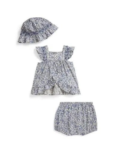 Polo Ralph Lauren Baby Girl's 3-Piece Printed Hat, Dress & Bloomers Set - Strawberry Garden 24 Months | Thumbnail 2 Polo Ralph Lauren Baby Girl's 3-Piece Printed Hat, Dress & Bloomers Set - Strawberry Garden 24 Months | Thumbnail 2