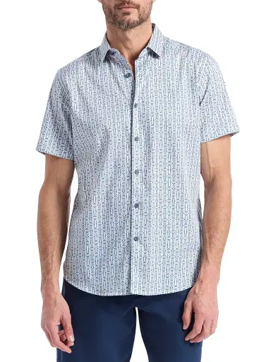 Robert Graham Men's Napier Printed Short-Sleeve Stretch-Cotton Shirt | Thumbnail 3 Robert Graham Men's Napier Printed Short-Sleeve Stretch-Cotton Shirt | Thumbnail 3