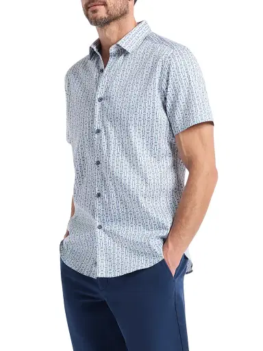 Robert Graham Men's Napier Printed Short-Sleeve Stretch-Cotton Shirt | Thumbnail 4 Robert Graham Men's Napier Printed Short-Sleeve Stretch-Cotton Shirt | Thumbnail 4
