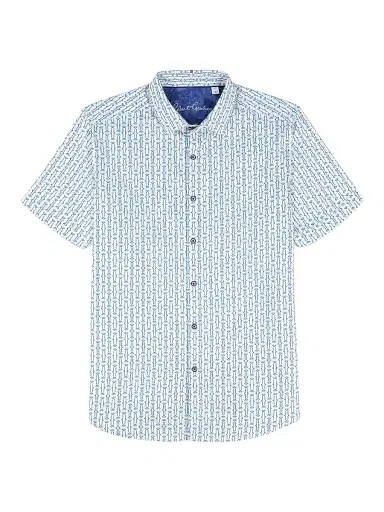 Robert Graham Men's Napier Printed Short-Sleeve Stretch-Cotton Shirt | Thumbnail 1 Robert Graham Men's Napier Printed Short-Sleeve Stretch-Cotton Shirt | Thumbnail 1