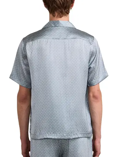 Frescobol Carioca Men's Roberto Printed Silk Camp Shirt - Coastal Blue | Thumbnail 3 Frescobol Carioca Men's Roberto Printed Silk Camp Shirt - Coastal Blue | Thumbnail 3