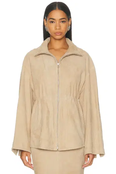 NOUR HAMMOUR Passage Suede Jacket | Thumbnail 2 NOUR HAMMOUR Passage Suede Jacket | Thumbnail 2