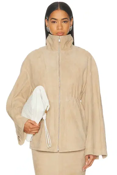 NOUR HAMMOUR Passage Suede Jacket | Thumbnail 1 NOUR HAMMOUR Passage Suede Jacket | Thumbnail 1