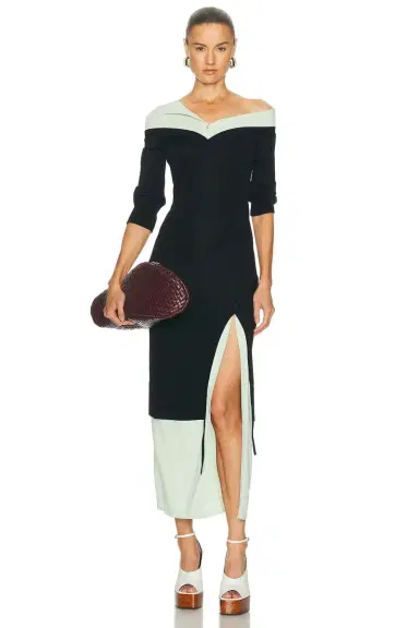 THE ATTICO Asymmetric Midi Dress | Thumbnail 1 THE ATTICO Asymmetric Midi Dress | Thumbnail 1