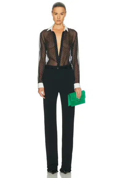 Tom Ford Polka Dot Silk Chiffon Shirt | Thumbnail 4 Tom Ford Polka Dot Silk Chiffon Shirt | Thumbnail 4