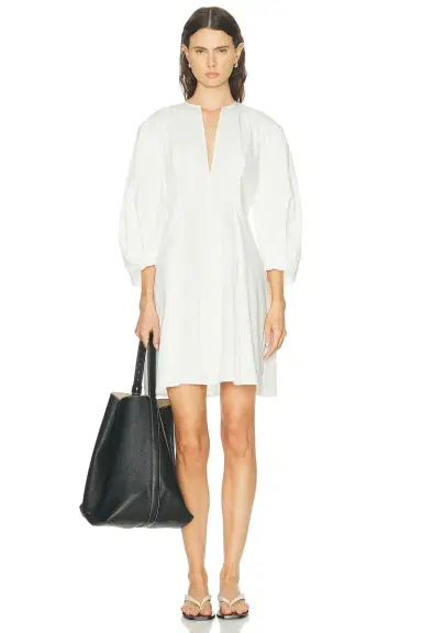 Toteme Balloon Sleeve Cotton Dress | Thumbnail 1 Toteme Balloon Sleeve Cotton Dress | Thumbnail 1