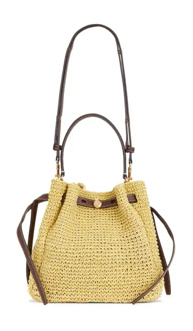 Tory Burch Romy Straw Bucket Bag | Thumbnail 1 Tory Burch Romy Straw Bucket Bag | Thumbnail 1