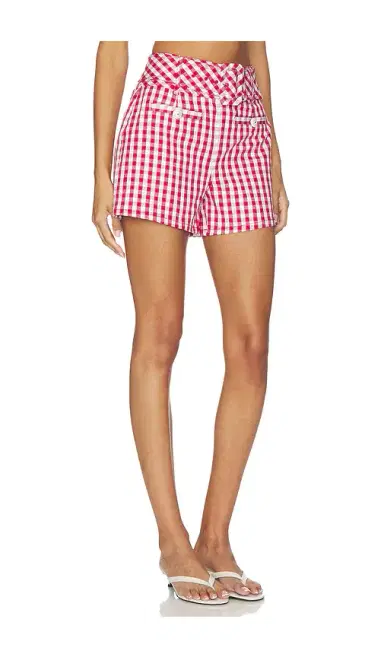 Cinq à Sept Mini Gingham Denim Allie Short | Thumbnail 2 Cinq à Sept Mini Gingham Denim Allie Short | Thumbnail 2