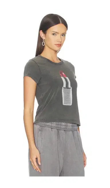 Alexander Wang Baby Tee With Lipstick Graphic | Thumbnail 2 Alexander Wang Baby Tee With Lipstick Graphic | Thumbnail 2
