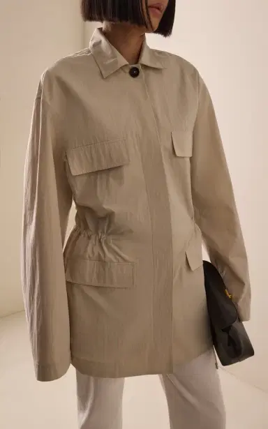 TOTEME Cinched Cotton-Blend Utility Jacket | Thumbnail 2 TOTEME Cinched Cotton-Blend Utility Jacket | Thumbnail 2