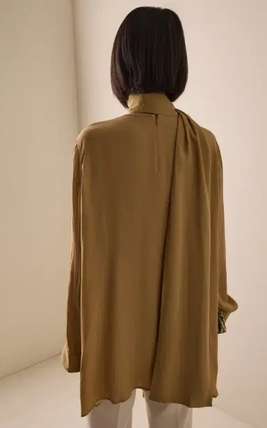 TOTEME Scarf-Neck Crepe Top | Thumbnail 4 TOTEME Scarf-Neck Crepe Top | Thumbnail 4