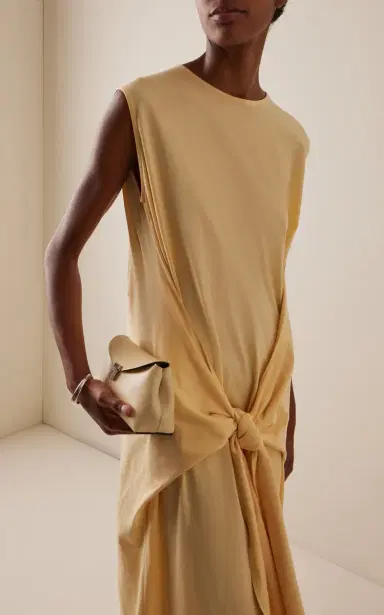 TOTEME Tie-Detailed Jersey Midi Dress | Thumbnail 3 TOTEME Tie-Detailed Jersey Midi Dress | Thumbnail 3